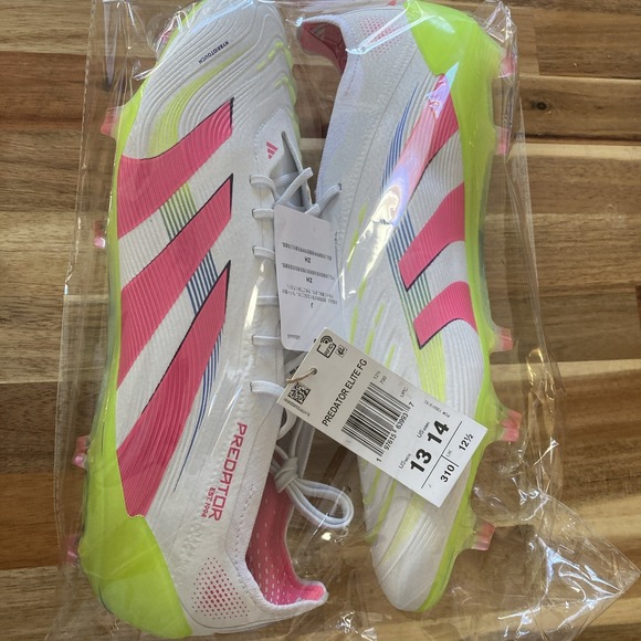 Adidas Predator Elite FG Soccer Cleats‎ Men\'s 13 White Lucid Pink Lemon ID3881 main image 5